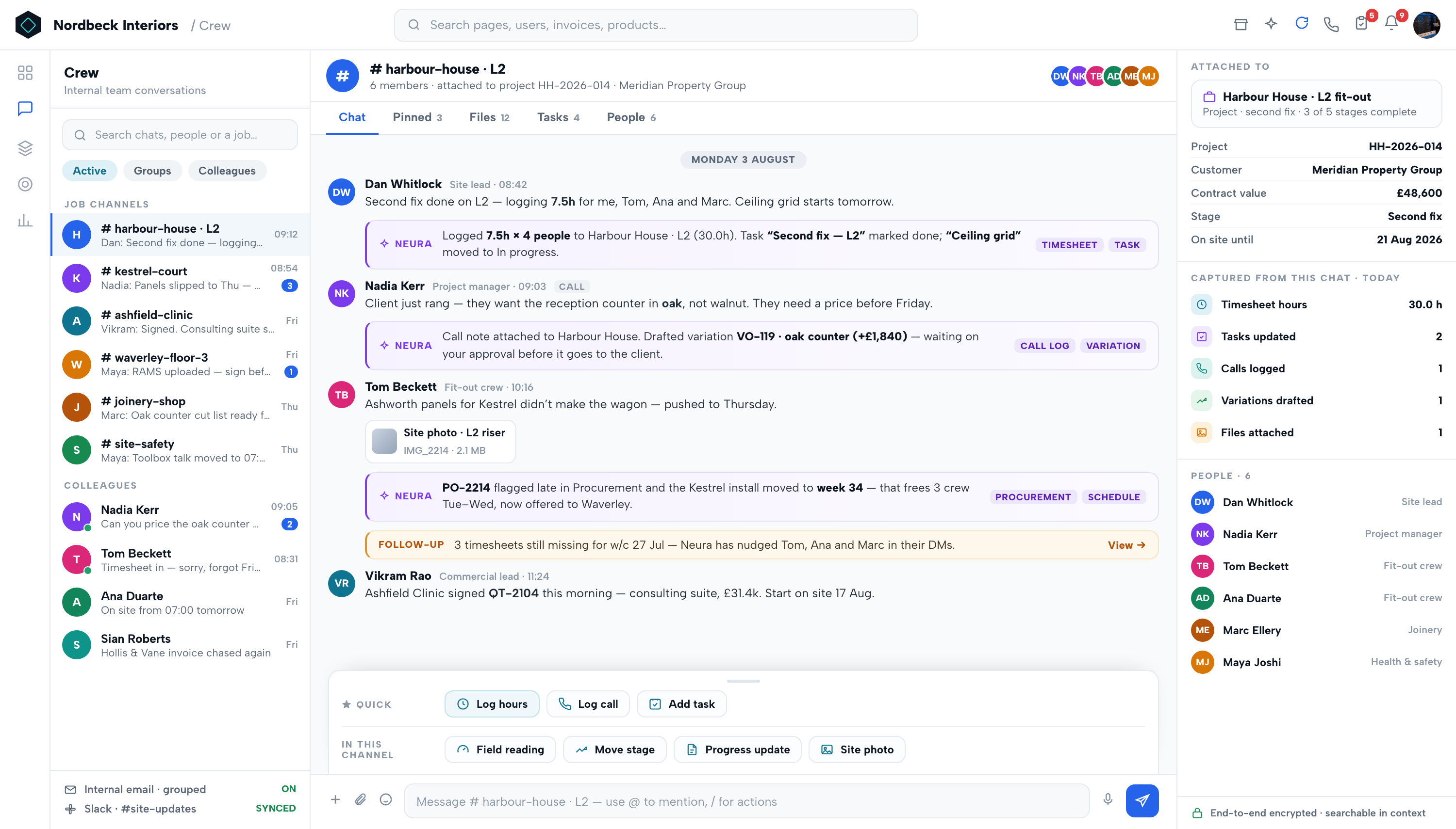 Neonbee Crew — live view